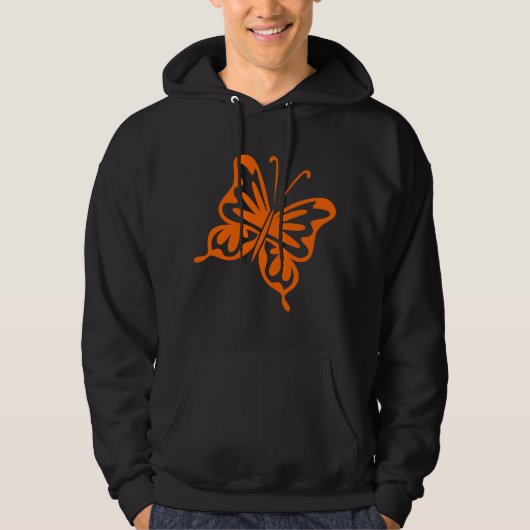 Retro Butterfly - Sinaasappel Hoodie (Voorkant)