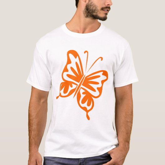 Retro Butterfly - Sinaasappel T-shirt (Voorkant)