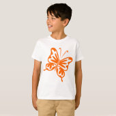 Retro Butterfly - Sinaasappel T-shirt (Voorkant volledig)
