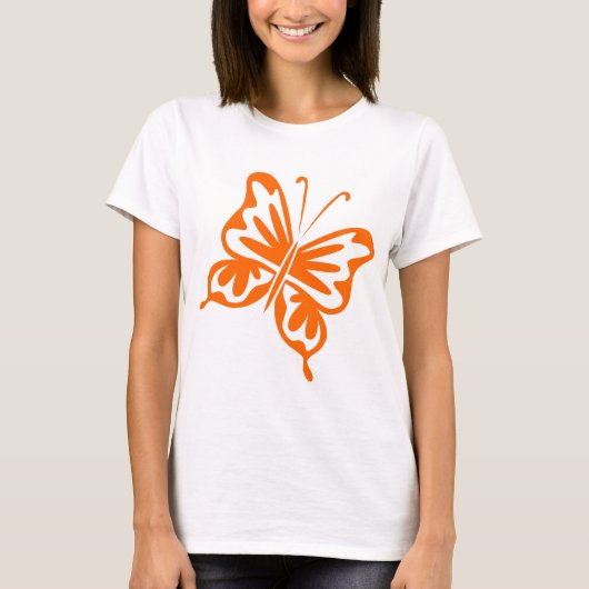 Retro Butterfly - Sinaasappel T-shirt (Voorkant)