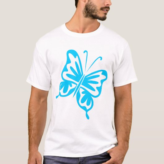 Retro Butterfly - Sky Blue T-shirt (Voorkant)