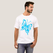 Retro Butterfly - Sky Blue T-shirt (Voorkant volledig)