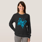 Retro Butterfly - Sky Blue T-shirt (Voorkant volledig)