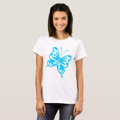 Retro Butterfly - Sky Blue T-shirt (Voorkant volledig)