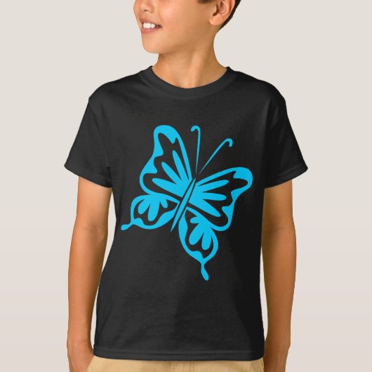 Retro Butterfly - Sky Blue T-shirt (Voorkant)