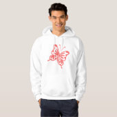 Retro Butterfly - Tropisch roze Hoodie (Voorkant volledig)