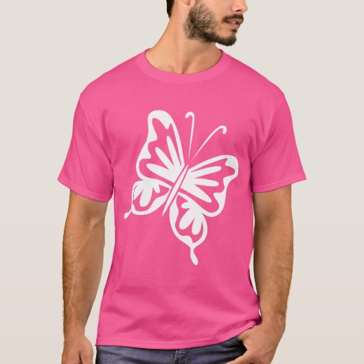 Retro Butterfly - White T-shirt (Voorkant)