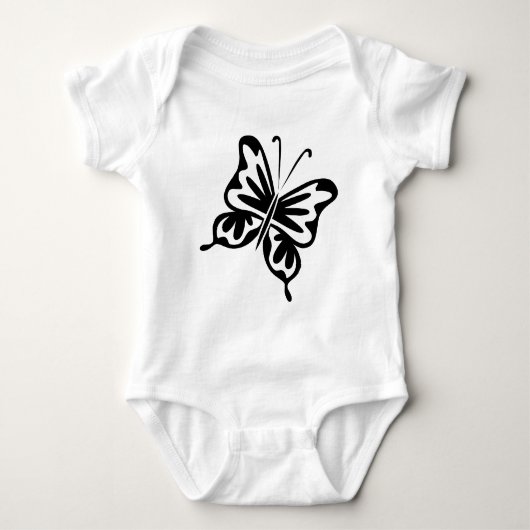 Retro Butterfly - zwart Romper (Voorkant)