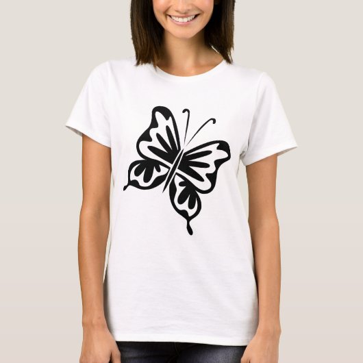 Retro Butterfly - zwart T-shirt (Voorkant)
