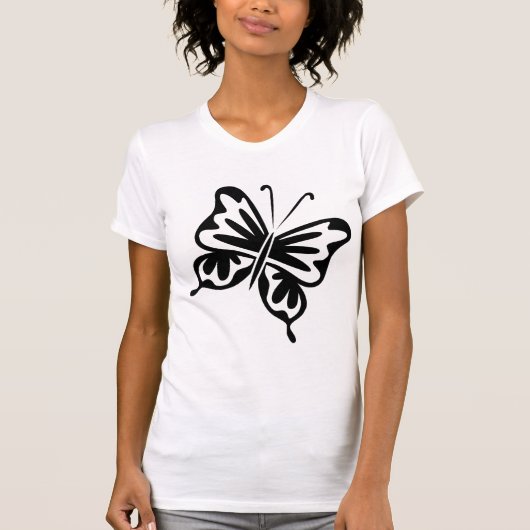 Retro Butterfly - zwart T-shirt (Voorkant)