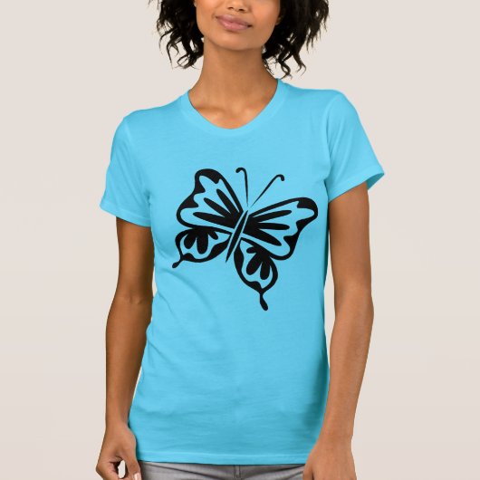 Retro Butterfly - zwart T-shirt (Voorkant)