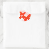 retro butterflyse ronde sticker (Tas)