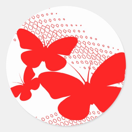 retro butterflyse ronde sticker (Voorkant)
