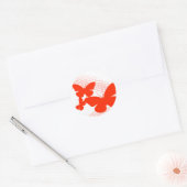 retro butterflyse ronde sticker (Envelop)