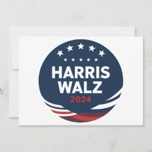 Retro Button Verkiezing voor Democraten Harris Wal Kaart