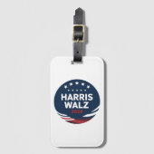 Retro Button voor Democraten Harris Waltz Bagagelabel (Voorkant (verticaal))