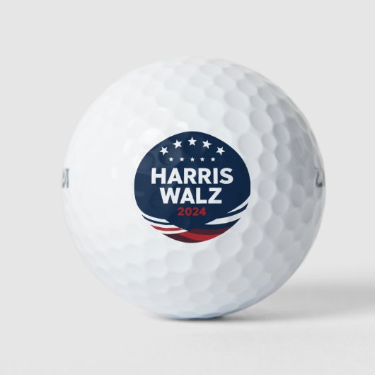 Retro Button voor Democraten Harris Waltz Golfballen (Voorkant)