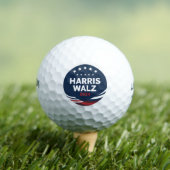 Retro Button voor Democraten Harris Waltz Golfballen (Insitu Shirt)