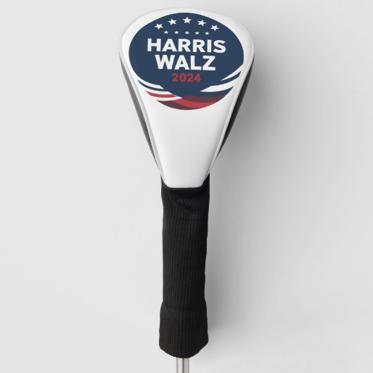 Retro Button voor Democraten Harris Waltz Golfheadcover (Voorkant)