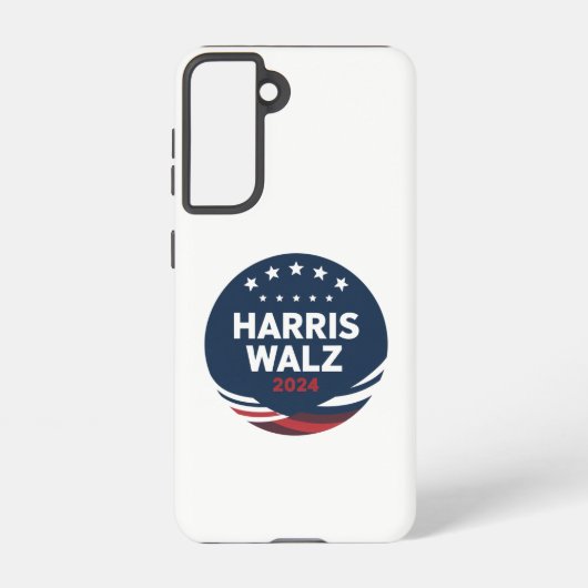 Retro Button voor Democraten Harris Waltz Samsung Galaxy Hoesje (Achterkant)