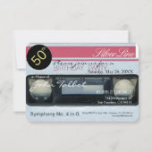 Retro C Audiocassette Uitnodiging 50e verjaardagsf (Achterkant)