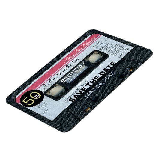 Retro C Audiotape 50e verjaardag Partij Opslagdatu Magneet (Linkerzijde)