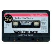 Retro C Audiotape 50e verjaardag Partij Opslagdatu Magneet (Horizontaal)