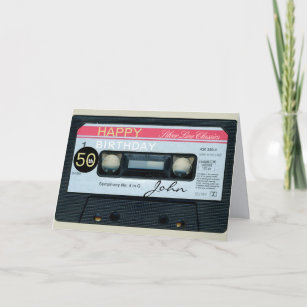 Retro C Audiotape 50e verjaardag recto-verso Naam  Kaart