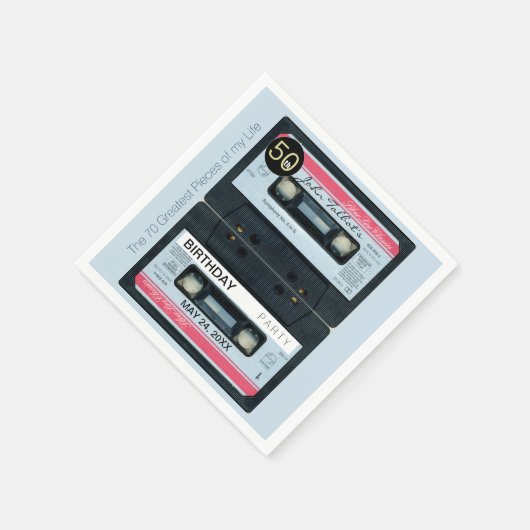 Retro C Audiotape 50ste verjaardag Party Paper N Servet (Hoek)