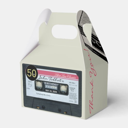 Retro C Audiotape 50th Birthday Dank u GFB Bedankdoosjes (Achterkant)