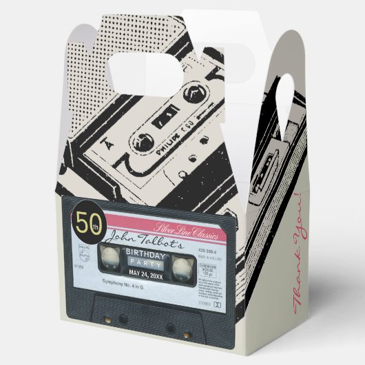 Retro C Audiotape 50th Birthday Dank u GFB Bedankdoosjes (Geopend)