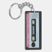 Retro C Audiotape Mixtape Cassette, gepersonalisee Sleutelhanger (Voorkant Links)