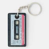 Retro C Audiotape Mixtape Cassette, gepersonalisee Sleutelhanger (achterkant)