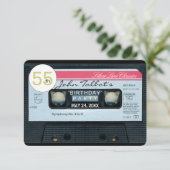 Retro C Audiotape, uitnodiging voor 55e verjaardag (Staand voorkant)
