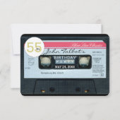 Retro C Audiotape, uitnodiging voor 55e verjaardag (Voorkant)