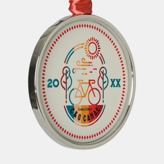 Retro C en O Canal Bike Trail. Metalen Ornament (Rechts)