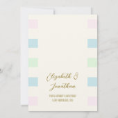 Retro Cabana Stripes Huwelijk Save The Date (Achterkant)