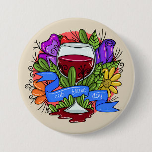 Retro Cabernet Franc Day, florale smaakwijn Ronde Button 7,6 Cm