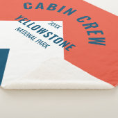 Retro Cabin Crew Gepersonaliseerde Bestemming Rode Sherpa Deken (3/4)