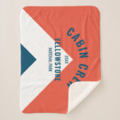 Retro Cabin Crew Gepersonaliseerde Bestemming Rode Sherpa Deken (Voorkant)