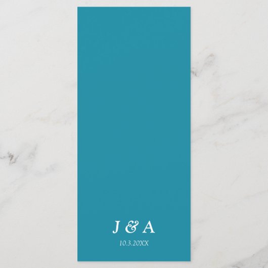 Retro Cabo Bruiloft Receptie Diner Menu (Achterkant)