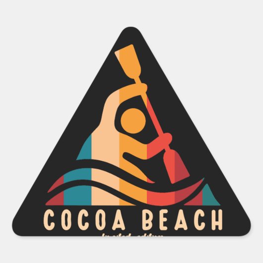 Retro Cacao Strand Kajakken Sticker (Voorkant)