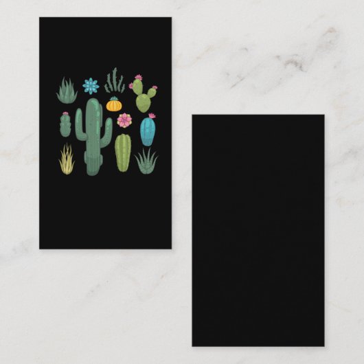 Retro Cactus Education Botanische Succulte Planten Visitekaartje (Voorkant / Achterkant)