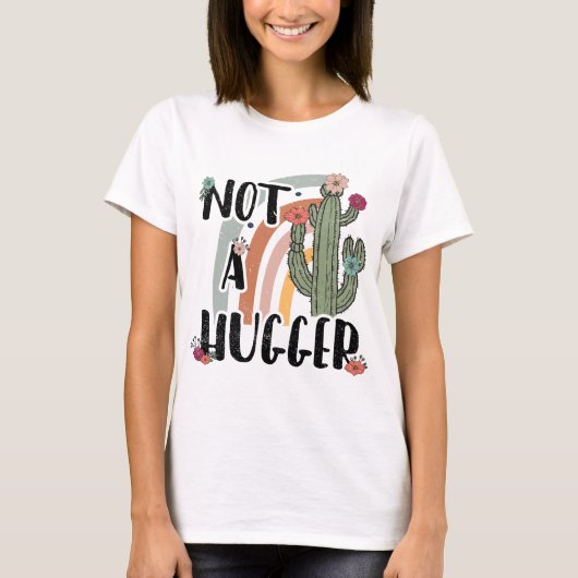 Retro Cactus en regenboog T-shirt (Voorkant)