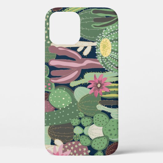 Retro cactus ontwerp: naadloze stof textuur Case-Mate iPhone case (Achterkant)
