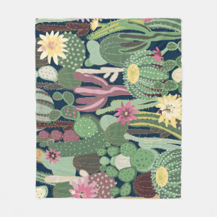 Retro cactus ontwerp: naadloze stof textuur fleece deken