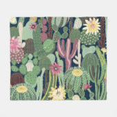 Retro cactus ontwerp: naadloze stof textuur fleece deken (Voorkant (Horizontaal))