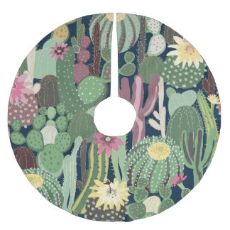 Retro cactus ontwerp: naadloze stof textuur kerstboom rok