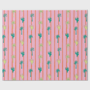 Retro Cactus & Palmboom Cadeaupapier