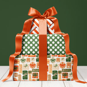 Retro cadeau doos patroon cute vakantie Kerstmis Inpakpapier Vel